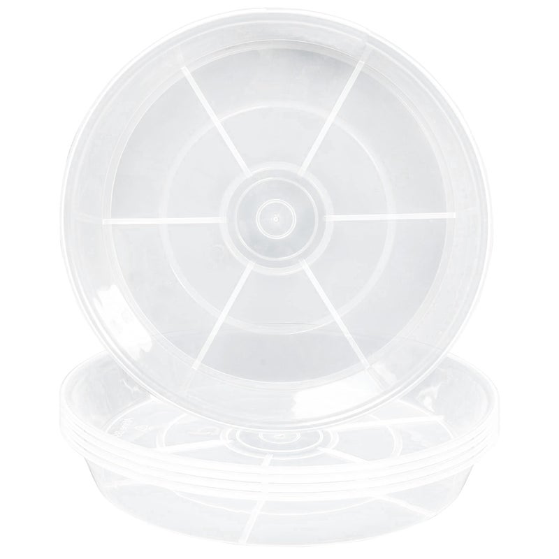 VUWEZ 6 Pack Plant Saucer Tray, 4 6 8 10 12 15 16 18 20 inch Plant Saucers for Indoors, Durable Plastic Flower Planter Plant Water Drip Trays Round, Pot Saucers, Plant Trays for Pots (6"", Clear) - Image 1